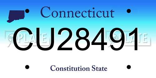 CU28491 Connecticut License Plate