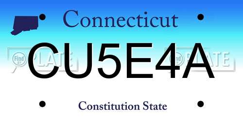 CU5E4A Connecticut License Plate