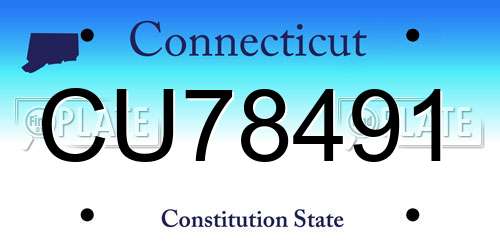 CU78491 Connecticut License Plate