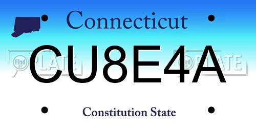 CU8E4A Connecticut License Plate