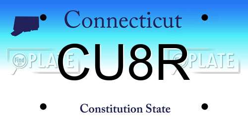 CU8R Connecticut License Plate