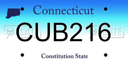 CUB216 Connecticut License Plate