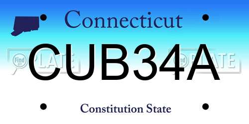 CUB34A Connecticut License Plate