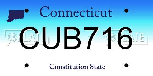 CUB716 Connecticut License Plate