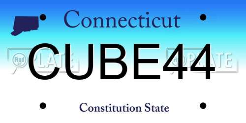 CUBE44 Connecticut License Plate