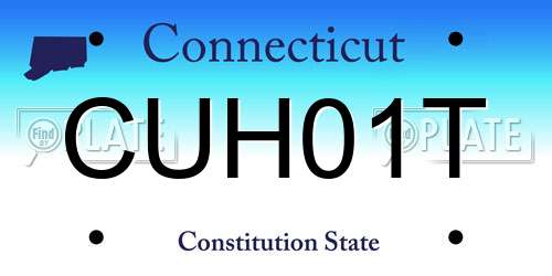 CUH01T Connecticut License Plate