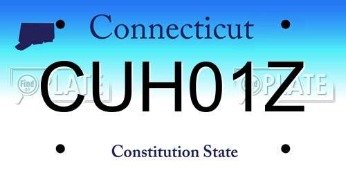 CUH01Z Connecticut License Plate