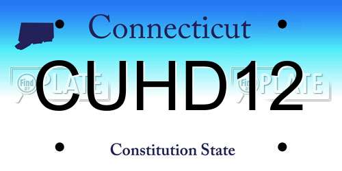 CUHD12 Connecticut License Plate