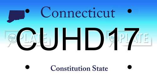 CUHD17 Connecticut License Plate
