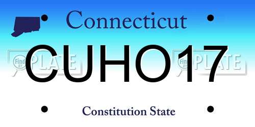 CUHO17 Connecticut License Plate