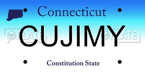 CUJIMY Connecticut License Plate