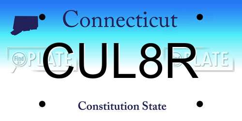 CUL8R Connecticut License Plate