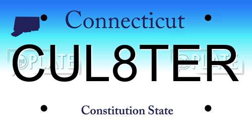 CUL8TER Connecticut License Plate