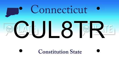 CUL8TR Connecticut License Plate