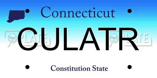 CULATR Connecticut License Plate
