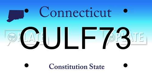 CULF73 Connecticut License Plate