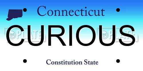 CURIOUS Connecticut License Plate
