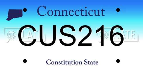 CUS216 Connecticut License Plate