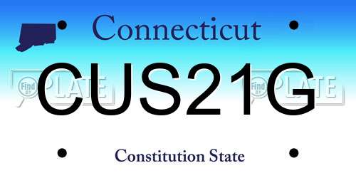 CUS21G Connecticut License Plate