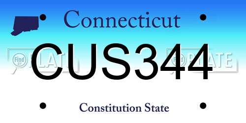 CUS344 Connecticut License Plate