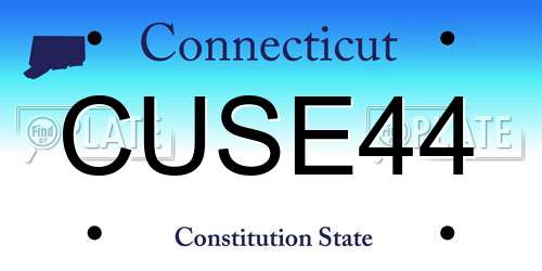 CUSE44 Connecticut License Plate
