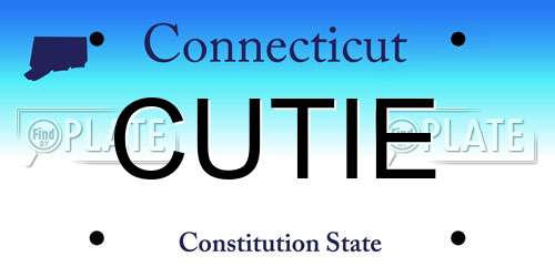 CUTIE Connecticut License Plate