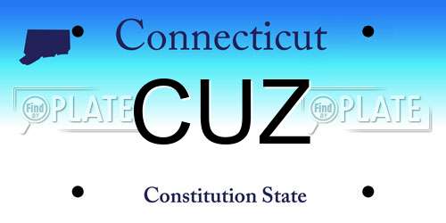 CUZ Connecticut License Plate