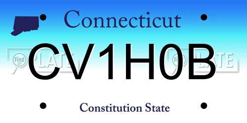 CV1H0B Connecticut License Plate