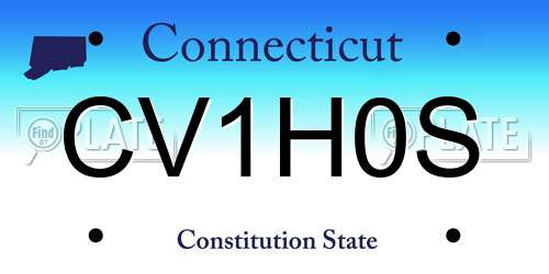 CV1H0S Connecticut License Plate