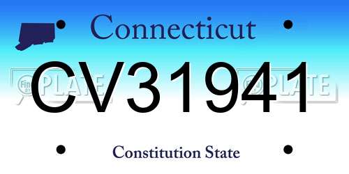 CV31941 Connecticut License Plate