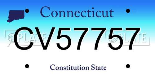 CV57757 Connecticut License Plate