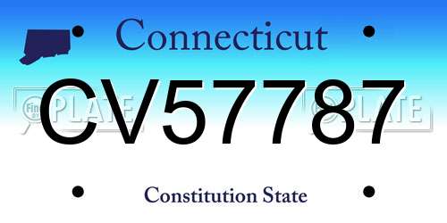 CV57787 Connecticut License Plate