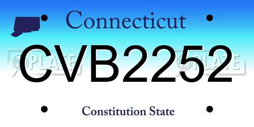 CVB2252 Connecticut License Plate