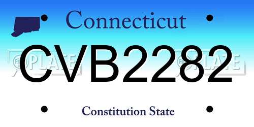 CVB2282 Connecticut License Plate