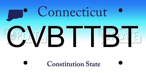 CVBTTBT Connecticut License Plate