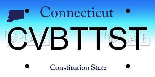 CVBTTST Connecticut License Plate