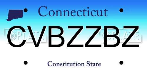 CVBZZBZ Connecticut License Plate