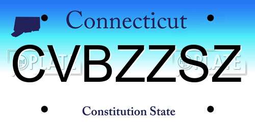 CVBZZSZ Connecticut License Plate