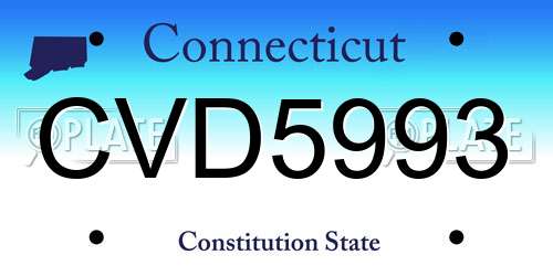 CVD5993 Connecticut License Plate
