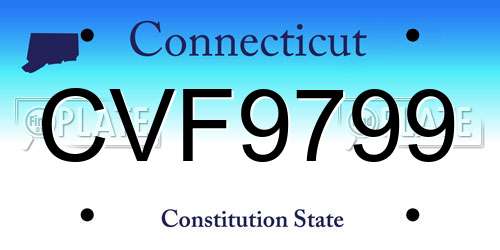 CVF9799 Connecticut License Plate