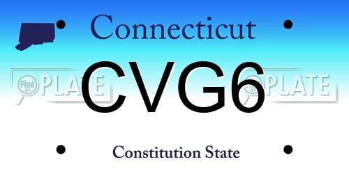 CVG6 Connecticut License Plate