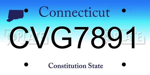 CVG7891 Connecticut License Plate