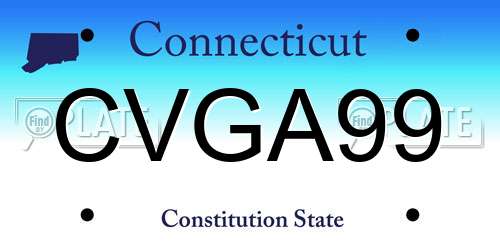 CVGA99 Connecticut License Plate