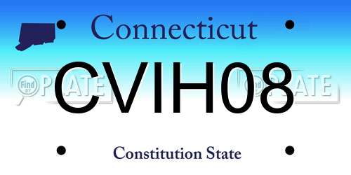 CVIH08 Connecticut License Plate