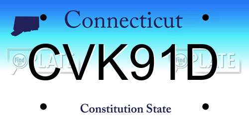 CVK91D Connecticut License Plate