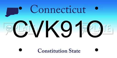 CVK91O Connecticut License Plate