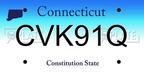 CVK91Q Connecticut License Plate