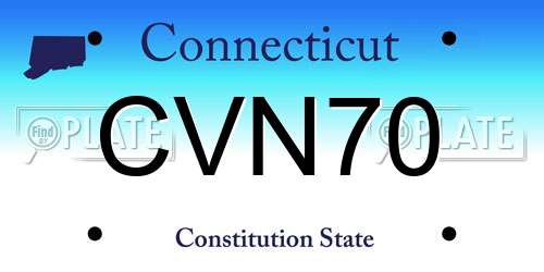 CVN70 Connecticut License Plate