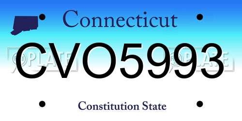 CVO5993 Connecticut License Plate