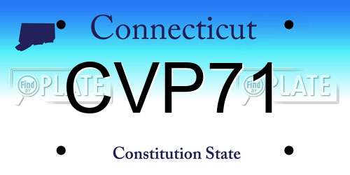 CVP71 Connecticut License Plate